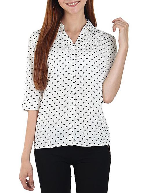 white crepe regular shirt - 11344040 - Very Small Image - 1