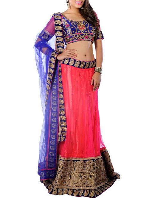 pink georgette lehenga - 11344352 - Very Small Image - 1