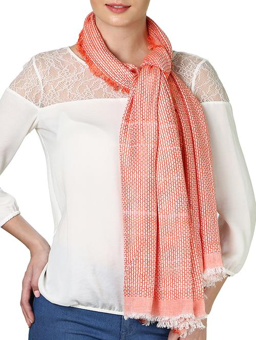 orange viscose stole - 11346542 - Very Small Image - 1