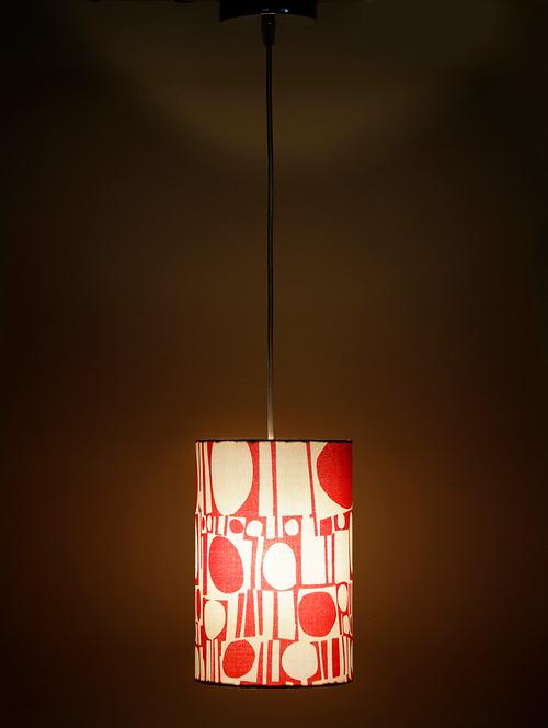 white and red printed handmade ceiling lamp - 1134792 - Very Small Image - 1