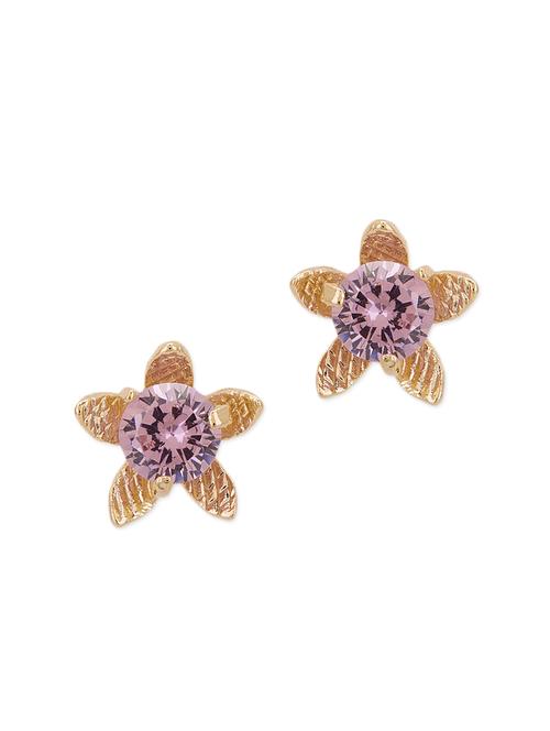 gold and purple copper studs earrings - 11351079 - Very Small Image - 1