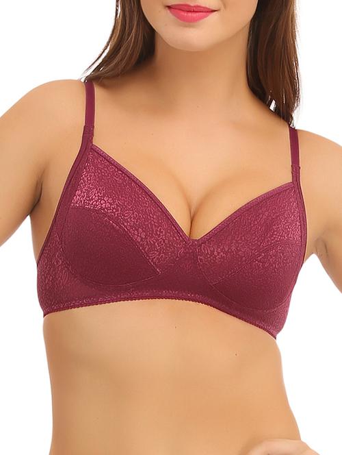 purple cotton regular bra - 11357588 - Very Small Image - 1