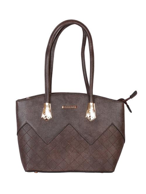solid brown faux leather handbag - 11359238 - Very Small Image - 1