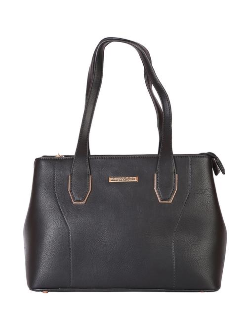 solid black faux leather handbag - 11359246 - Very Small Image - 1