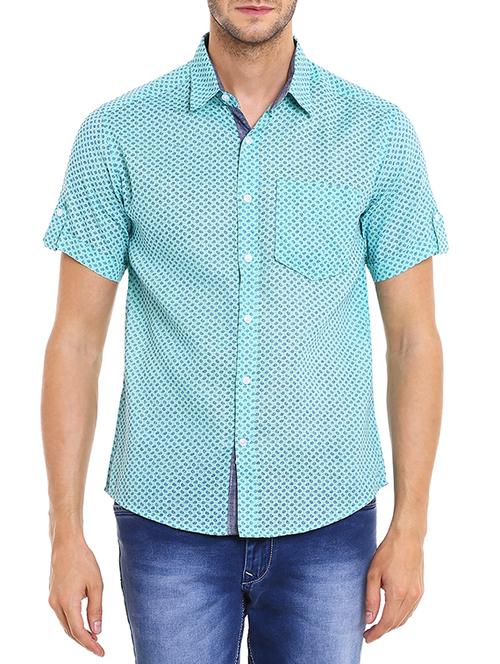 light blue cotton casual shirt - 11361366 - Very Small Image - 1