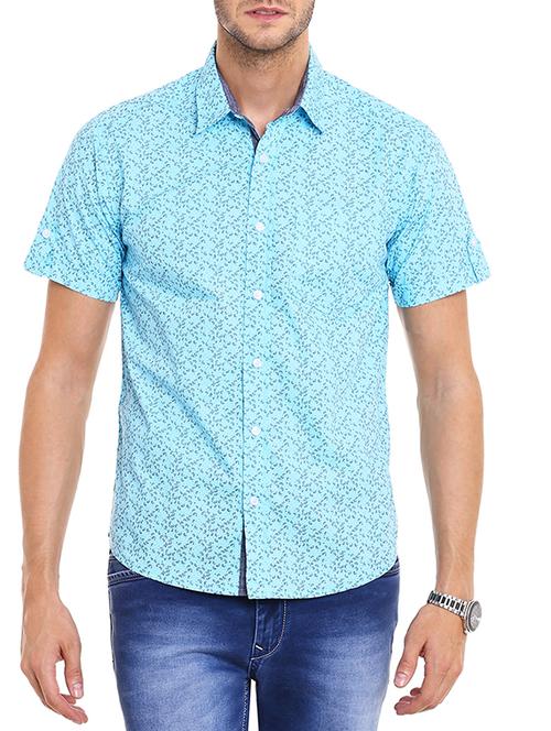 light blue cotton casual shirt - 11361368 - Very Small Image - 1