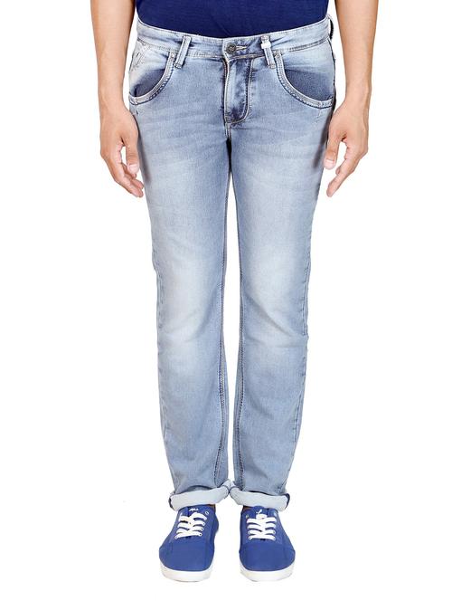 blue cotton stone washed jeans - 11366004 - Very Small Image - 1