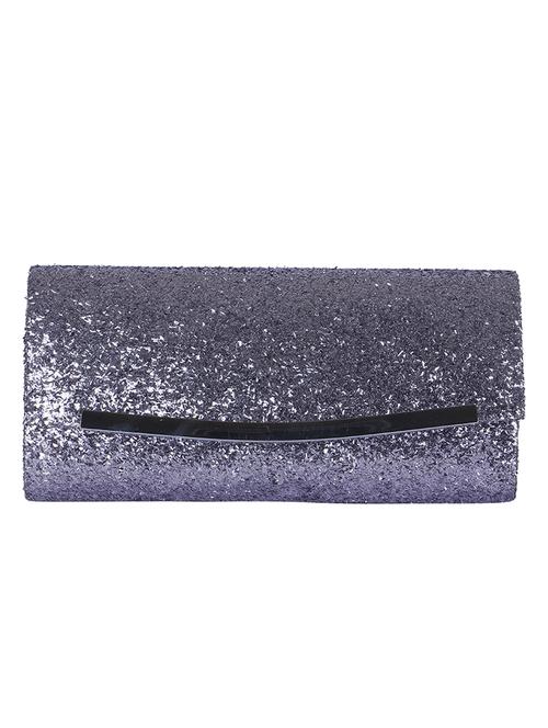black leatherette flap down clutch - 11366391 - Very Small Image - 1