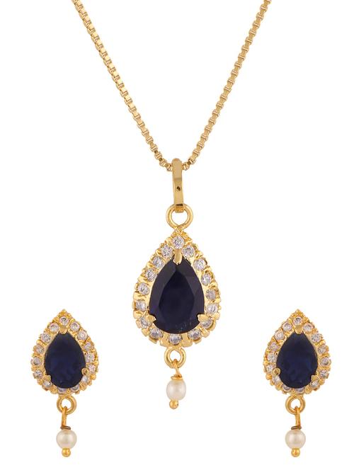 blue gold plated pendant - 11367024 - Very Small Image - 1