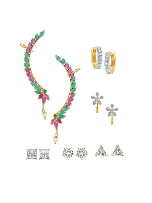 multi colored gold plated earring - 11368819 - Very Small Image - 1