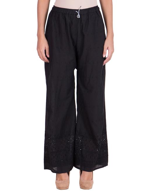 solid black cotton palazzo - 11369122 - Very Small Image - 1