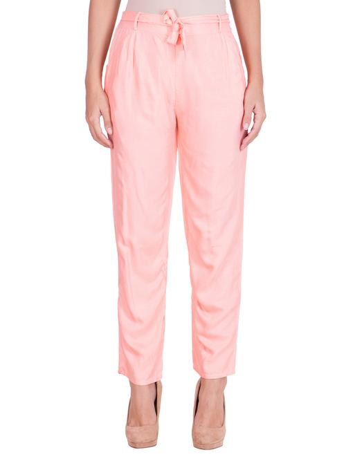 solid pink cotton trouser - 11369131 - Very Small Image - 1