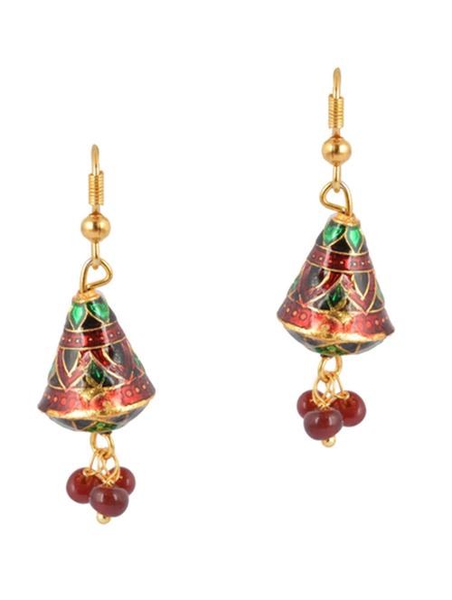 multi colored brass drop earring - 11369162 - Very Small Image - 1