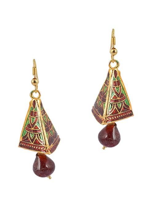 multi colored brass drop (set of 2) earrings - 11369177 - Very Small Image - 1