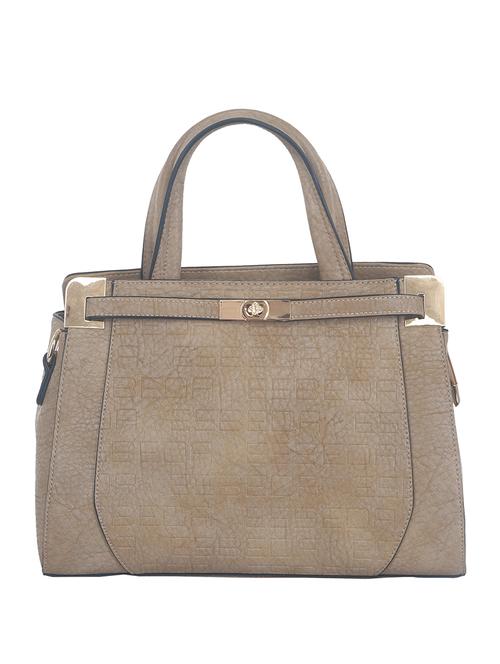 light brown faux leather structured handbag - 11369657 - Very Small Image - 1