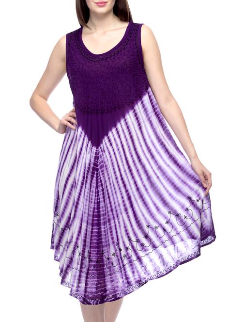 purple viscose aline dress - 11369787 - Very Small Image - 1