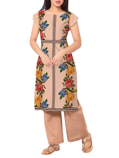 nude crepe kurti - 11369818 - Very Small Image - 1