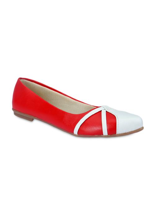 red & white colour block ballerinas - 1137349 - Very Small Image - 1