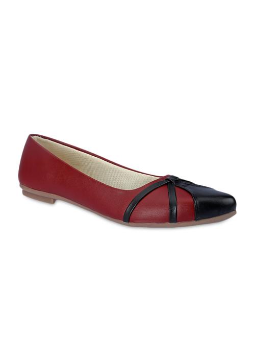 maroon & black colour block ballerinas - 1137351 - Very Small Image - 1