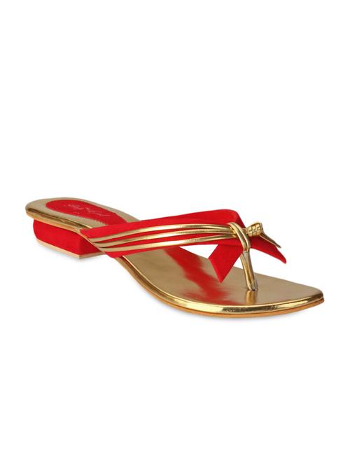 red & golden toe separator sandals - 1137381 - Very Small Image - 1