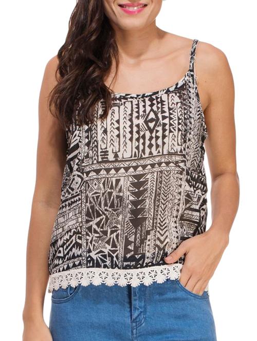 laced hem aztec cami top - 11375110 - Very Small Image - 1