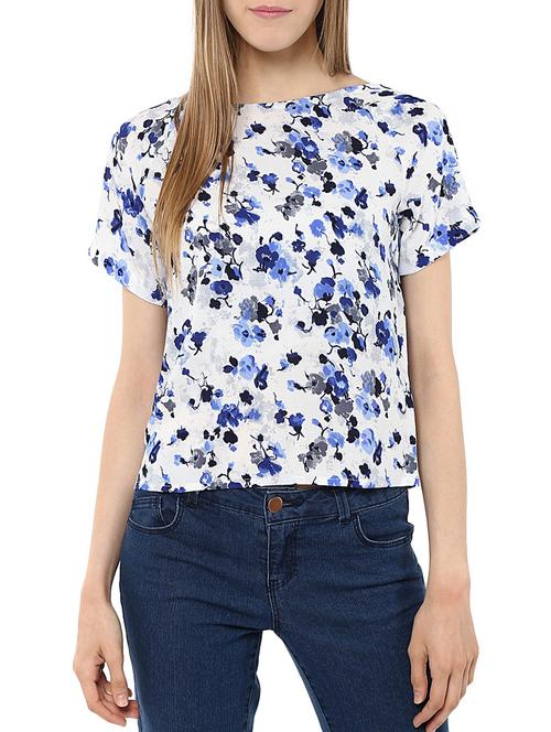 blue crepe top - 11375187 - Very Small Image - 1