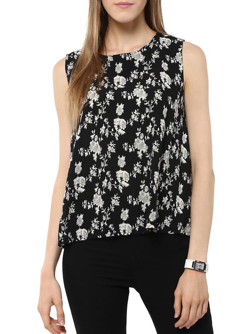 black crepe regular top - 11375189 - Very Small Image - 1