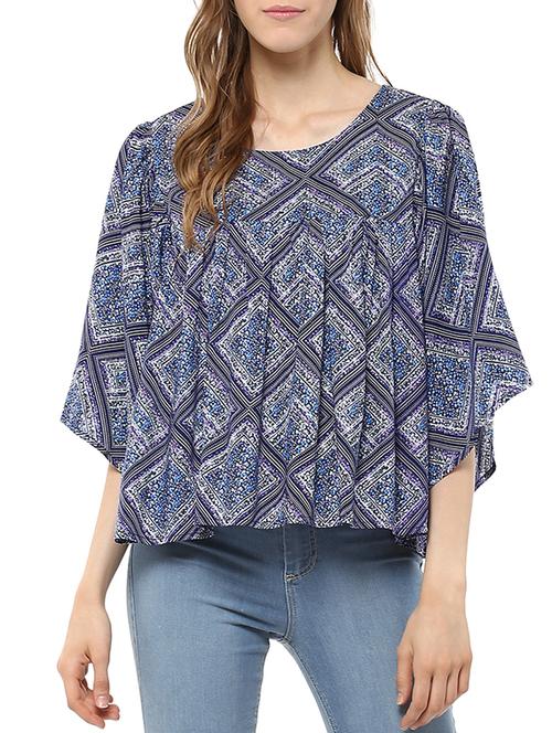 blue rayon regular top - 11375218 - Very Small Image - 1