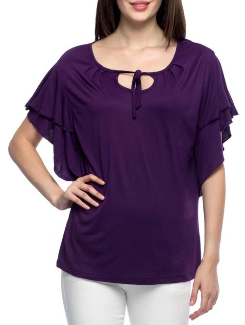 purple viscose regular top - 11380338 - Very Small Image - 1