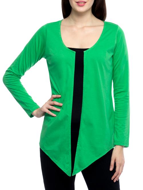 solid green jersey shrug - 11380348 - Very Small Image - 1