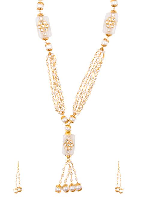 white gold plated necklaces and earring - 11380601 - Very Small Image - 1