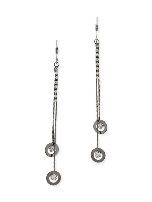 black brass drop earrings - 11381531 - Very Small Image - 1