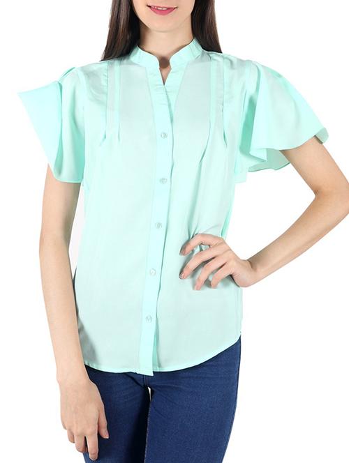 light blue crepe shirt - 11382126 - Very Small Image - 1