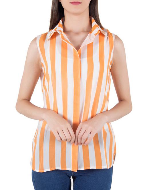 orange striped georgette shirt - 11382155 - Very Small Image - 1