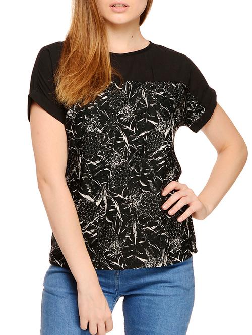 women's straight round neck top - 11382160 - Very Small Image - 1