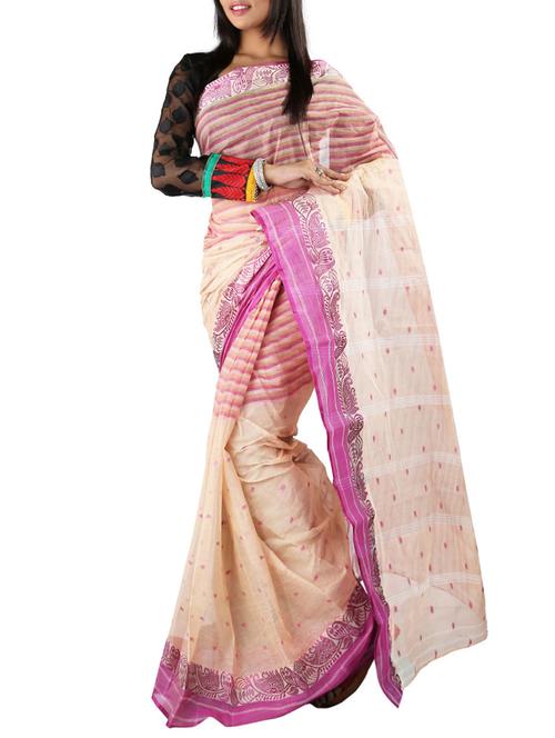 multi colored cotton saree with blouse - 11382492 - Very Small Image - 1