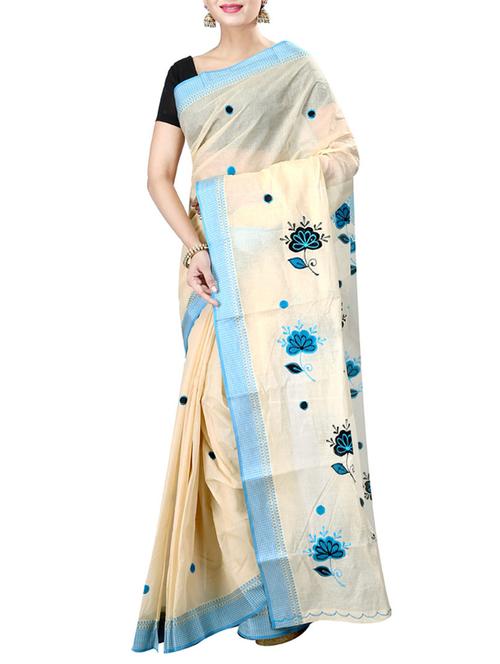 multi colored cotton saree with blouse - 11382599 - Very Small Image - 1