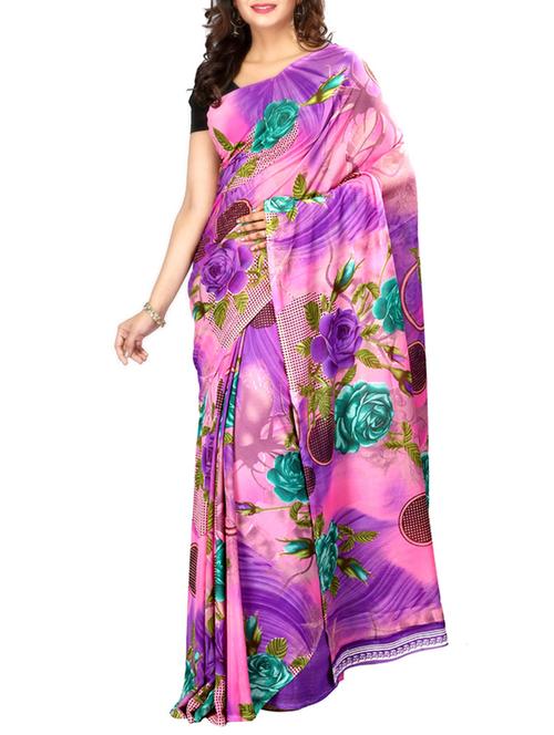 multi colored georgette saree with blouse - 11382615 - Very Small Image - 1
