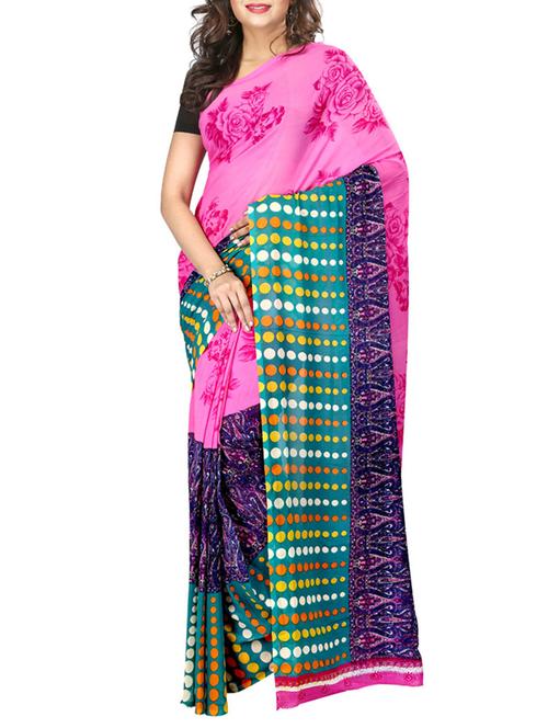 multi colored georgette saree with blouse - 11382627 - Very Small Image - 1