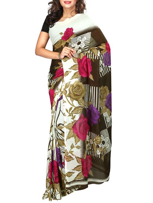 multi colored georgette saree with blouse - 11382631 - Very Small Image - 1