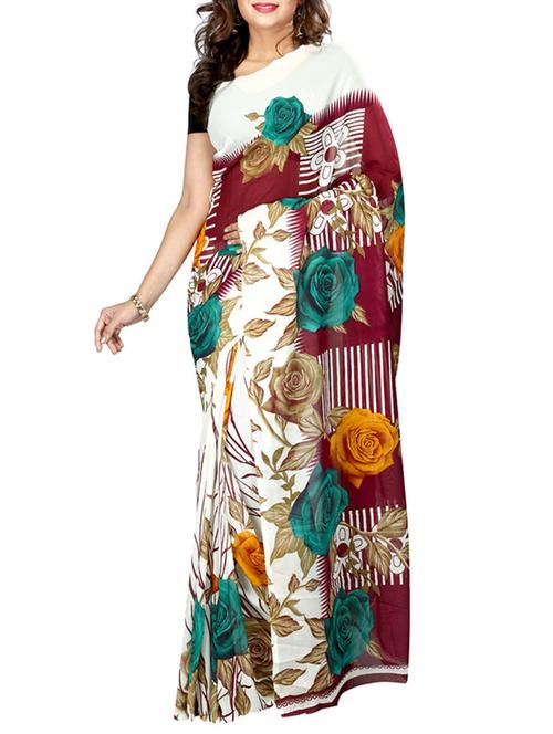 multi colored georgette saree with blouse - 11382632 - Very Small Image - 1