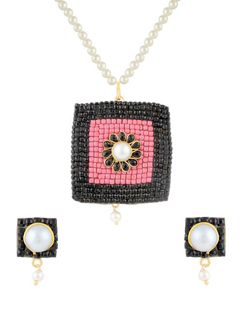 multicolor gold plated pendants and earring - 11383564 - Very Small Image - 1