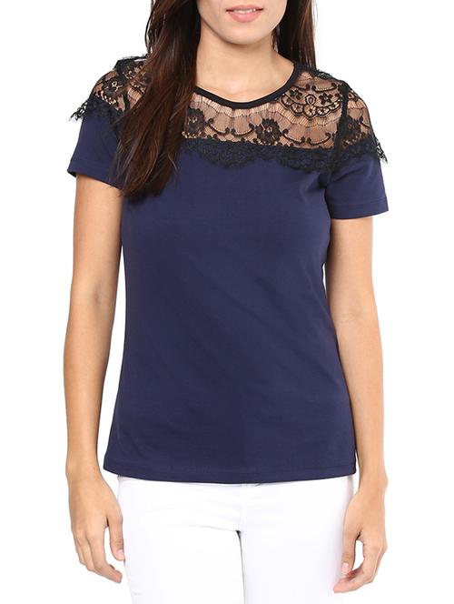 dark blue cotton regular top - 11384686 - Very Small Image - 1