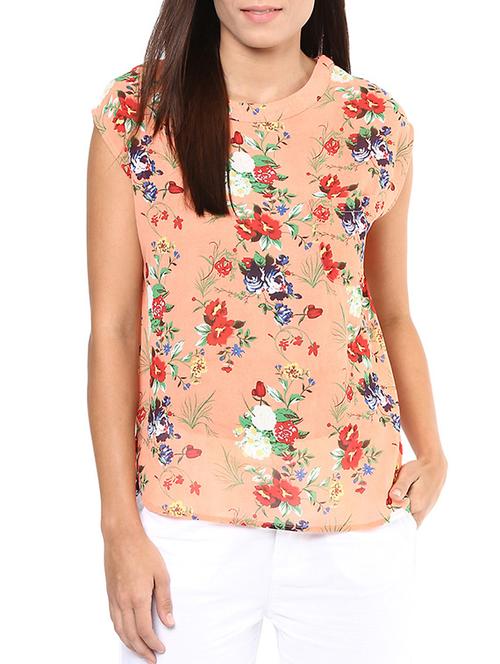 orange georgette regular top - 11384694 - Very Small Image - 1
