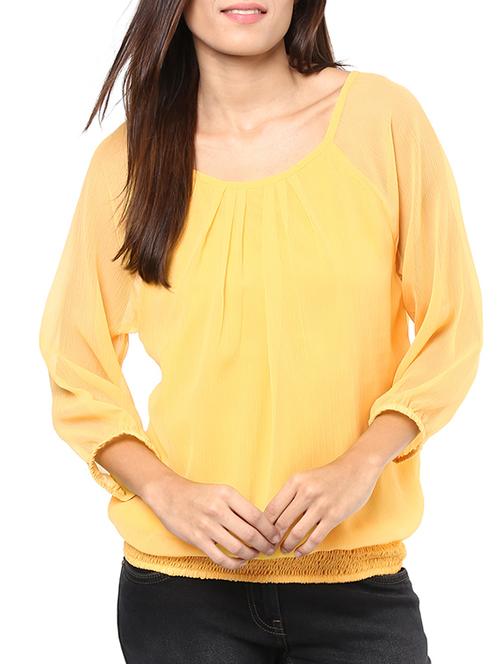 yellow chiffon regular top - 11384715 - Very Small Image - 1