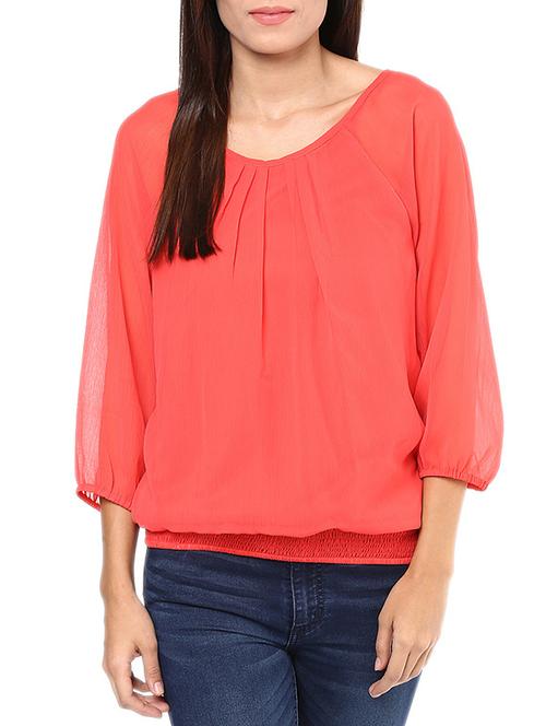 orange chiffon regular top - 11384716 - Very Small Image - 1