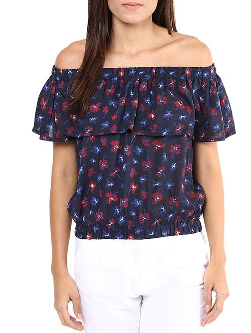 dark blue rayon regular top - 11384718 - Very Small Image - 1