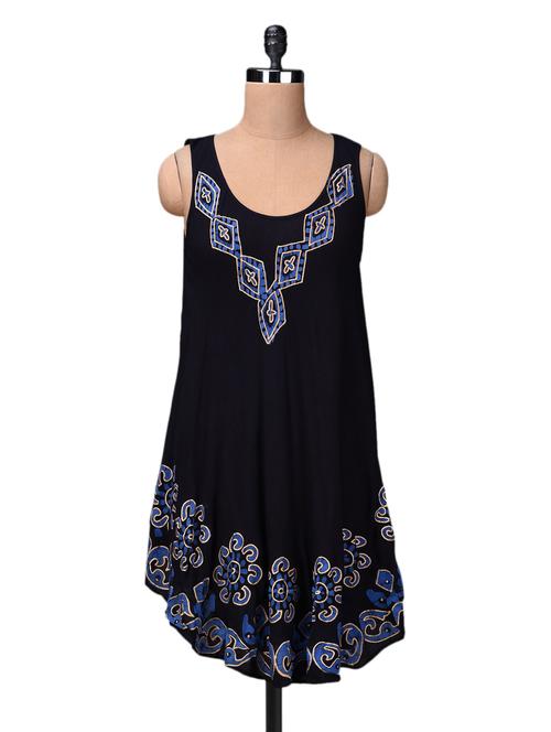 Geometric pattern work rayon dress - 1138857 - Very Small Image - 1