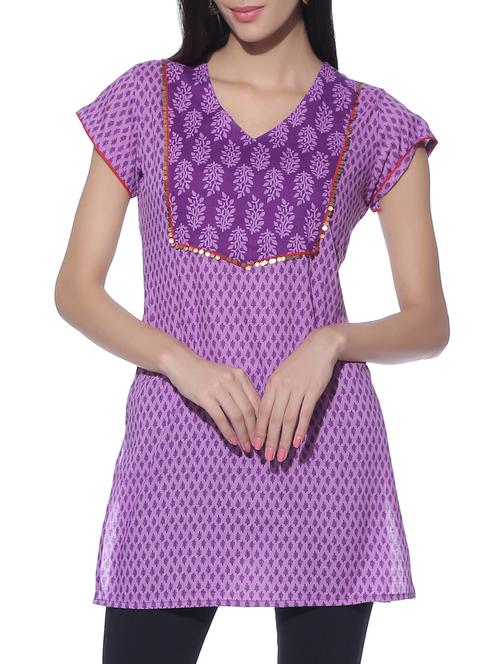purple cotton kurti - 11392285 - Very Small Image - 1