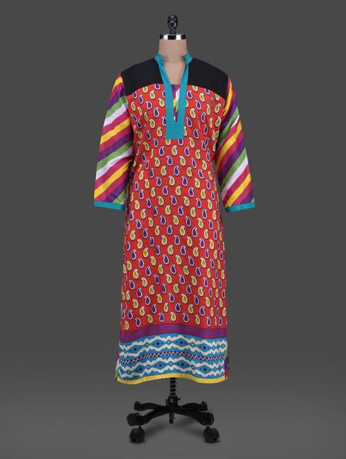 paisley print rayon kurta - 1139564 - Very Small Image - 1